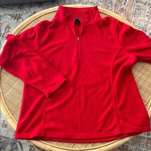 Lands' End Bold Red Fleece Pullover